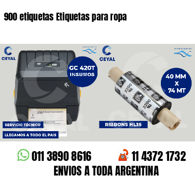 900 etiquetas Etiquetas para ropa