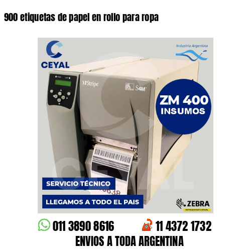 900 etiquetas de papel en rollo para ropa