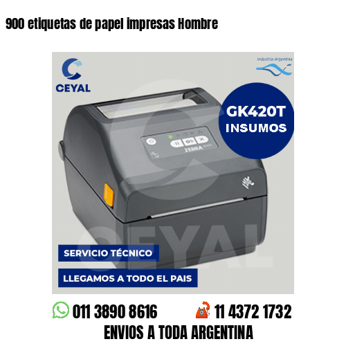 900 etiquetas de papel impresas Hombre