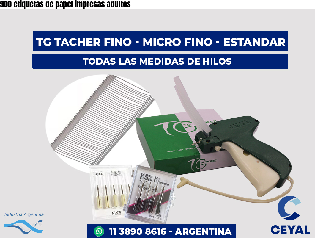 900 etiquetas de papel impresas adultos