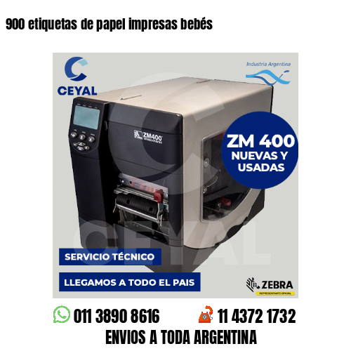 900 etiquetas de papel impresas bebés