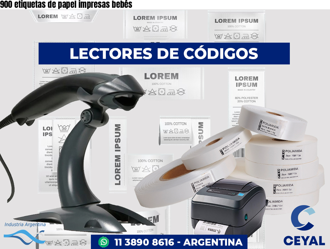 900 etiquetas de papel impresas bebés
