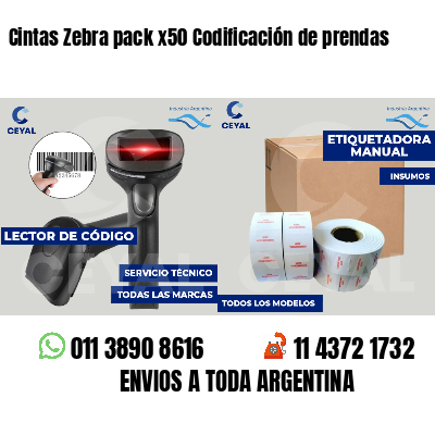 Cintas Zebra pack x50 Codificación de prendas