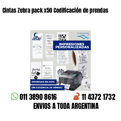 Cintas Zebra pack x50 Codificación de prendas