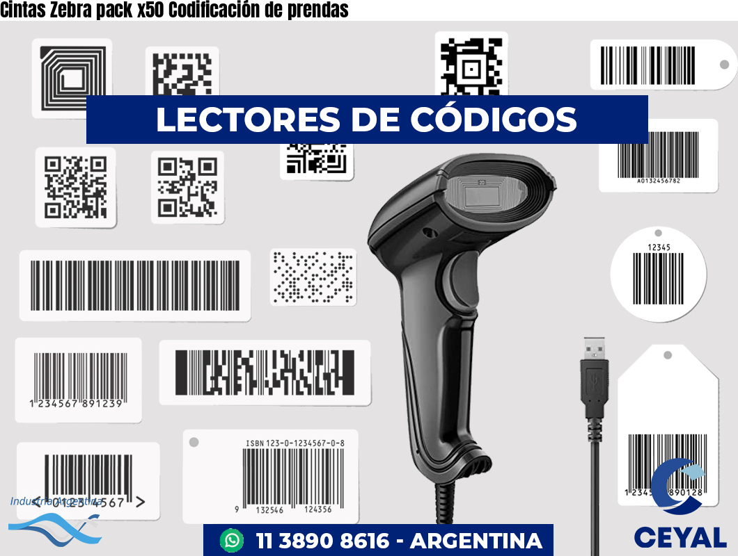 Cintas Zebra pack x50 Codificación de prendas