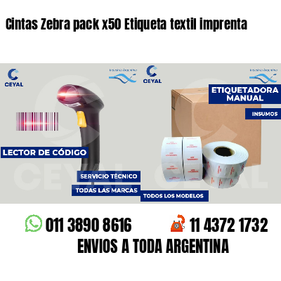 Cintas Zebra pack x50 Etiqueta textil imprenta