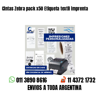 Cintas Zebra pack x50 Etiqueta textil imprenta