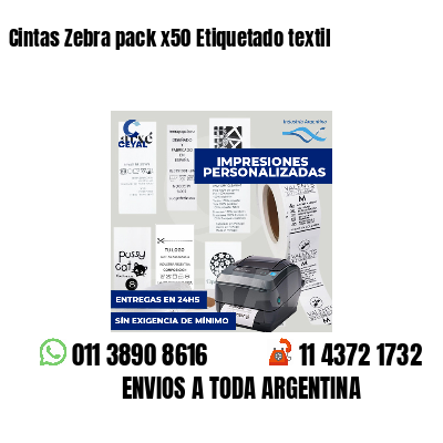 Cintas Zebra pack x50 Etiquetado textil
