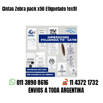 Cintas Zebra pack x50 Etiquetado textil
