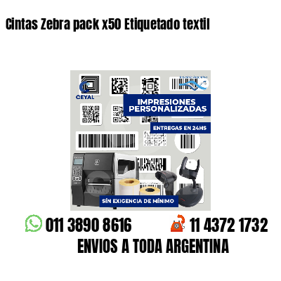 Cintas Zebra pack x50 Etiquetado textil