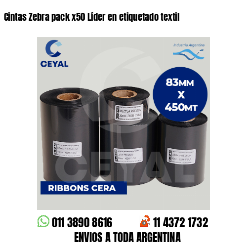 Cintas Zebra pack x50 Líder en etiquetado textil