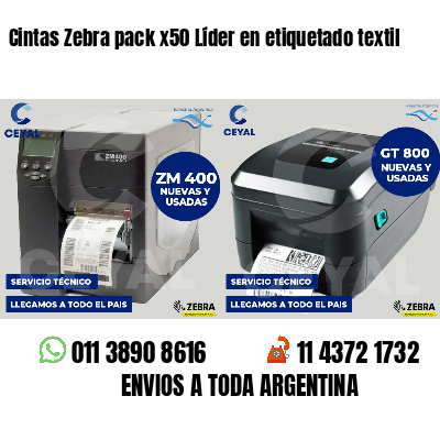 Cintas Zebra pack x50 Líder en etiquetado textil