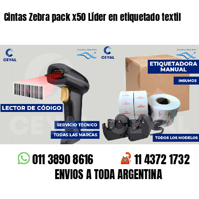 Cintas Zebra pack x50 Líder en etiquetado textil