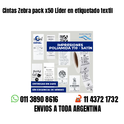 Cintas Zebra pack x50 Líder en etiquetado textil