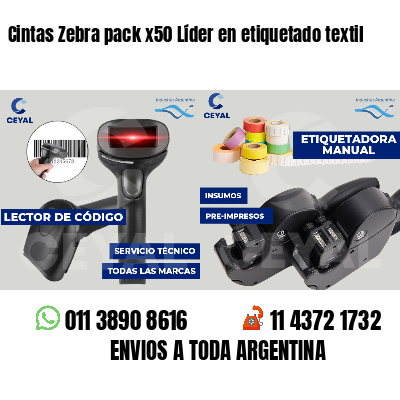 Cintas Zebra pack x50 Líder en etiquetado textil