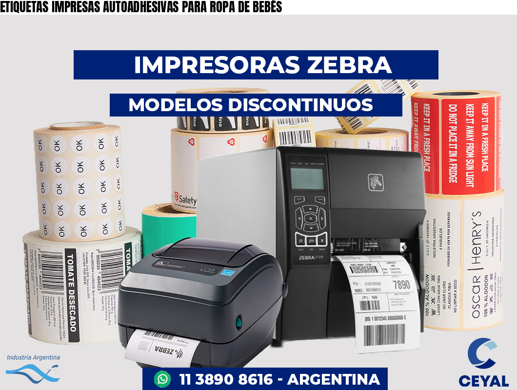 ETIQUETAS IMPRESAS AUTOADHESIVAS PARA ROPA DE BEBÉS