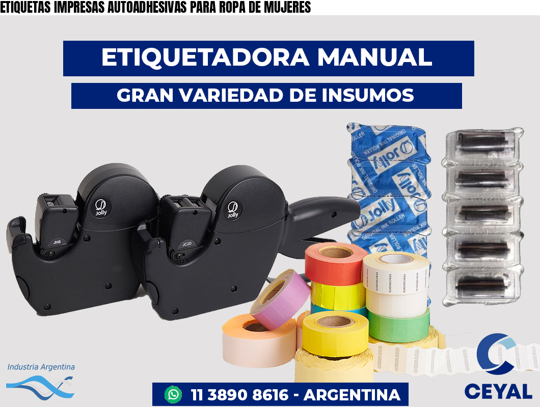 ETIQUETAS IMPRESAS AUTOADHESIVAS PARA ROPA DE MUJERES