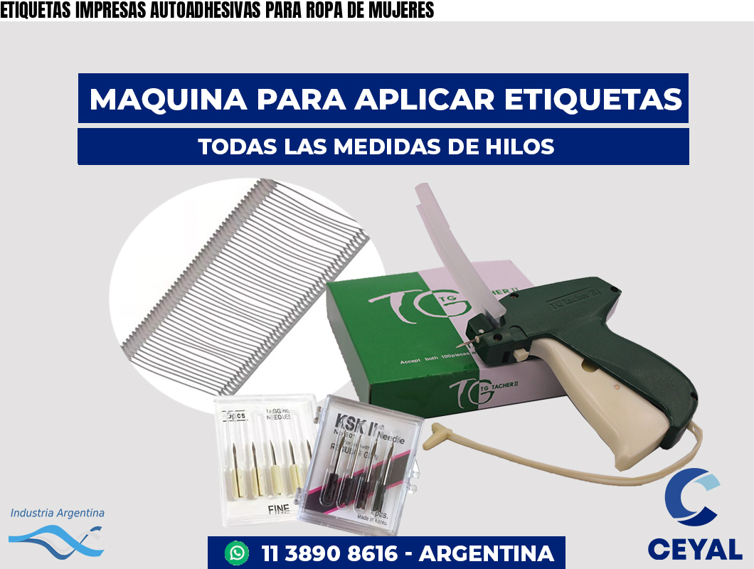 ETIQUETAS IMPRESAS AUTOADHESIVAS PARA ROPA DE MUJERES