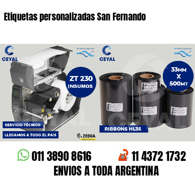 Etiquetas personalizadas San Fernando