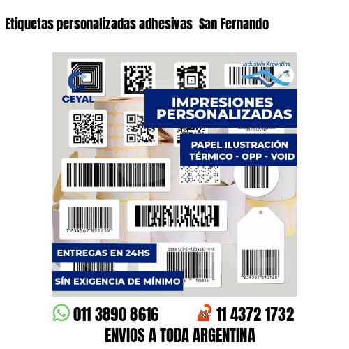 Etiquetas personalizadas adhesivas  San Fernando