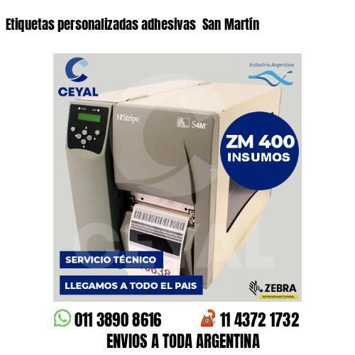 Etiquetas personalizadas adhesivas  San Martín