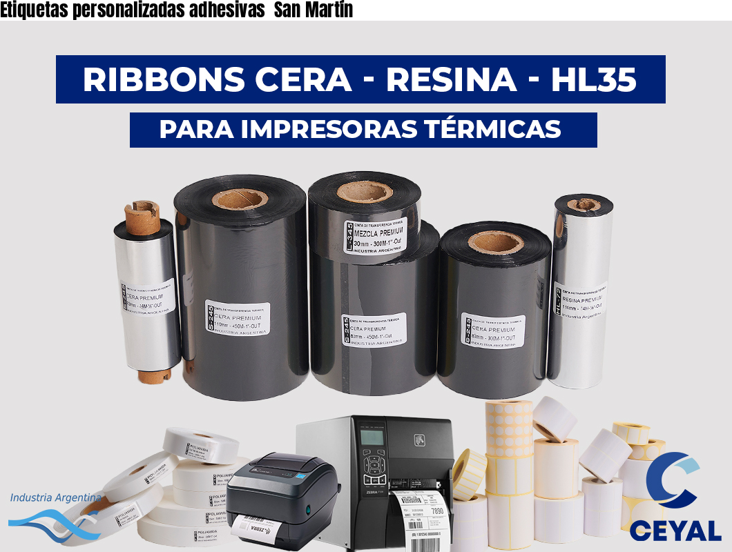 Etiquetas personalizadas adhesivas  San Martín