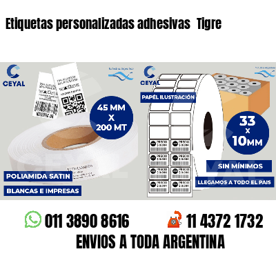 Etiquetas personalizadas adhesivas Tigre