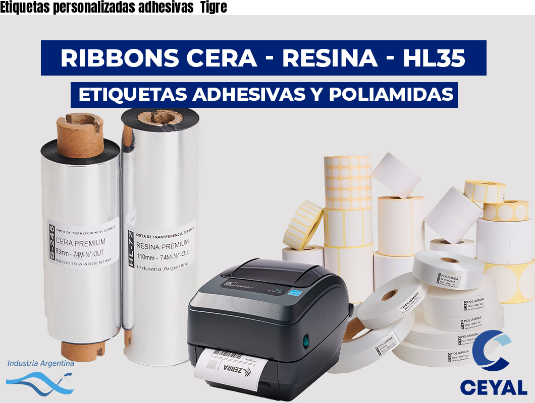 Etiquetas personalizadas adhesivas  Tigre