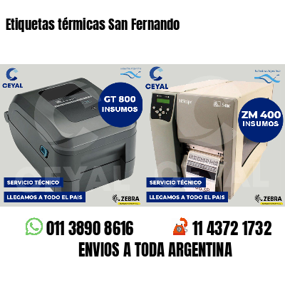 Etiquetas térmicas San Fernando