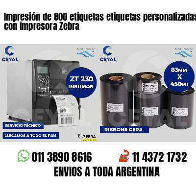 Impresión de 800 etiquetas etiquetas personalizadas con impresora Zebra