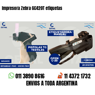 Impresora Zebra GC420T etiquetas