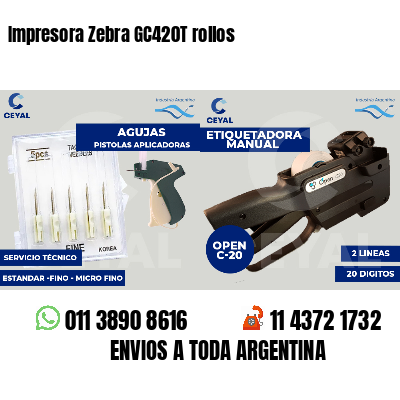 Impresora Zebra GC420T rollos