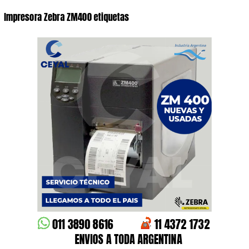 Impresora Zebra ZM400 etiquetas