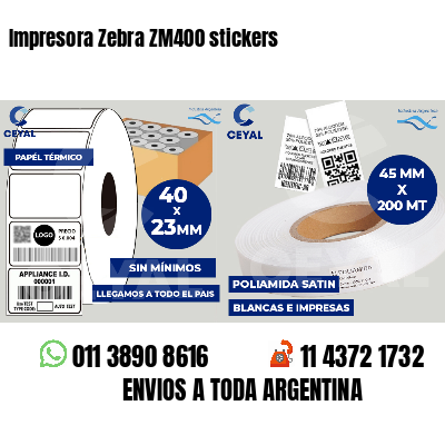 Impresora Zebra ZM400 stickers