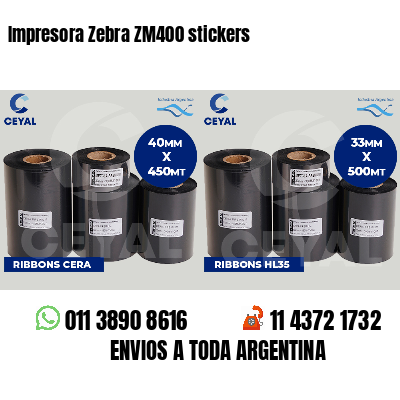 Impresora Zebra ZM400 stickers