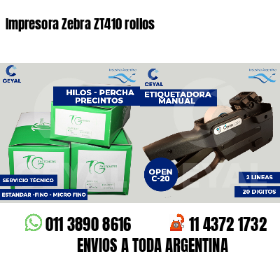 Impresora Zebra ZT410 rollos