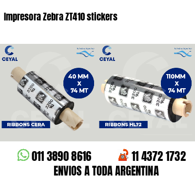Impresora Zebra ZT410 stickers