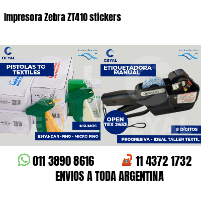 Impresora Zebra ZT410 stickers