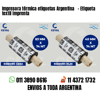 Impresora térmica etiquetas Argentina - Etiqueta textil imprenta