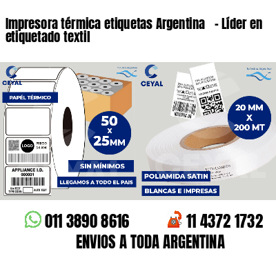 Impresora térmica etiquetas Argentina   - Líder en etiquetado textil