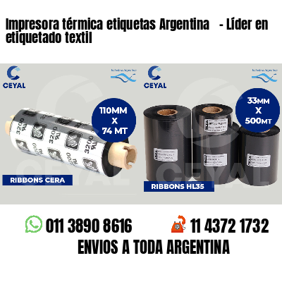 Impresora térmica etiquetas Argentina - Líder en etiquetado textil
