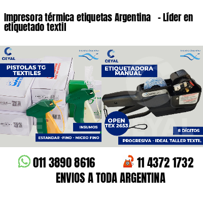 Impresora térmica etiquetas Argentina   - Líder en etiquetado textil
