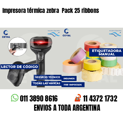 Impresora térmica zebra  Pack 25 ribbons