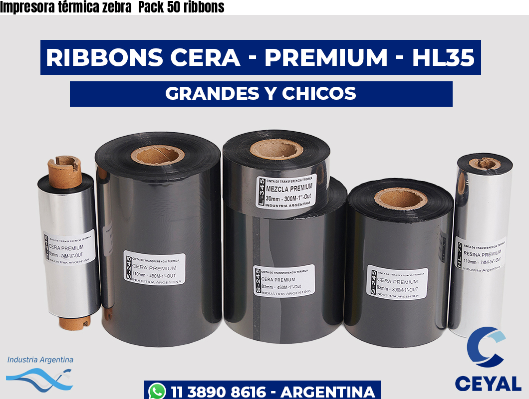 Impresora térmica zebra  Pack 50 ribbons