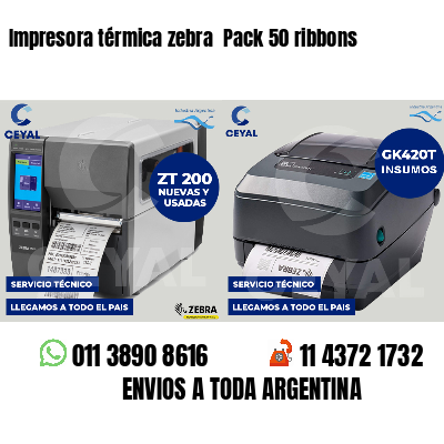 Impresora térmica zebra  Pack 50 ribbons