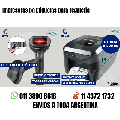 Impresoras pa Etiquetas para regaleria