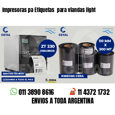 Impresoras pa Etiquetas  para viandas light 