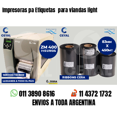 Impresoras pa Etiquetas para viandas light