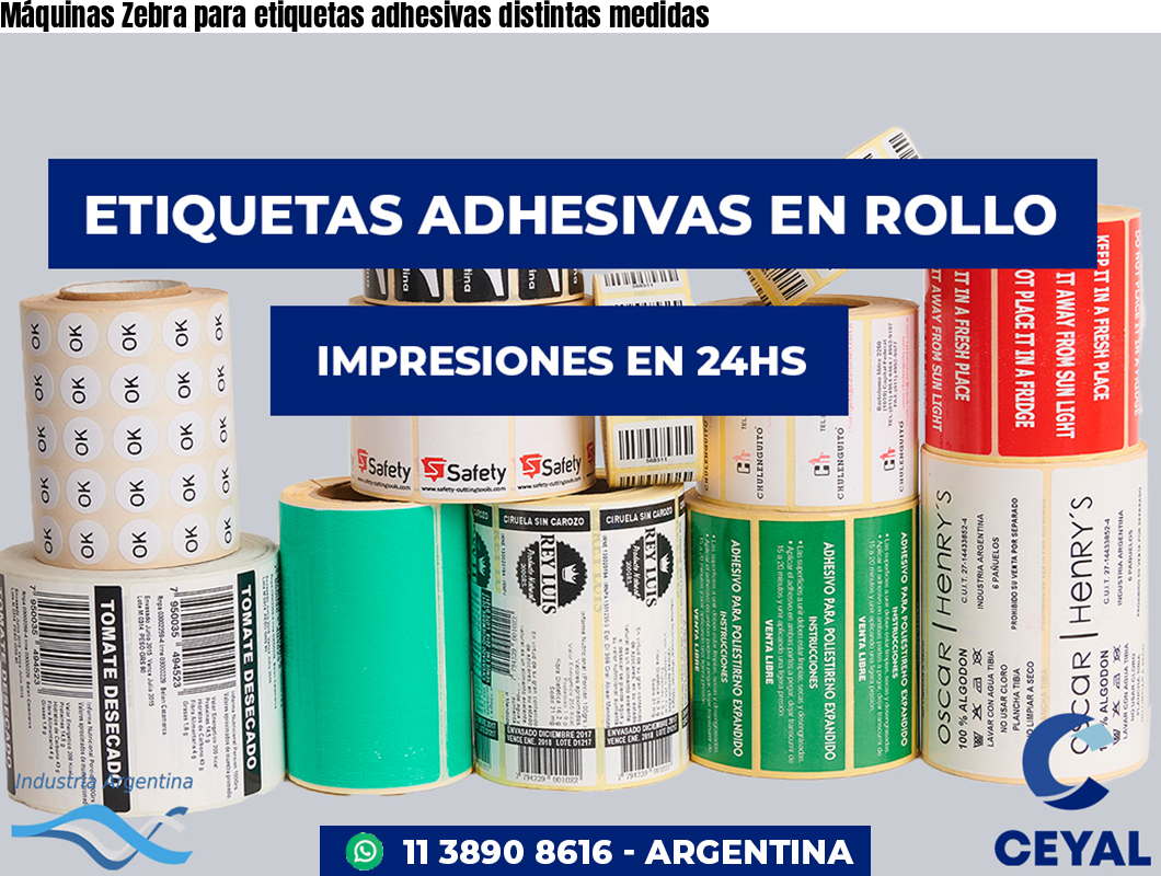 Máquinas Zebra para etiquetas adhesivas distintas medidas