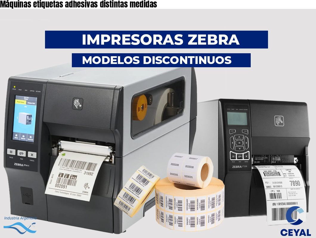Máquinas etiquetas adhesivas distintas medidas